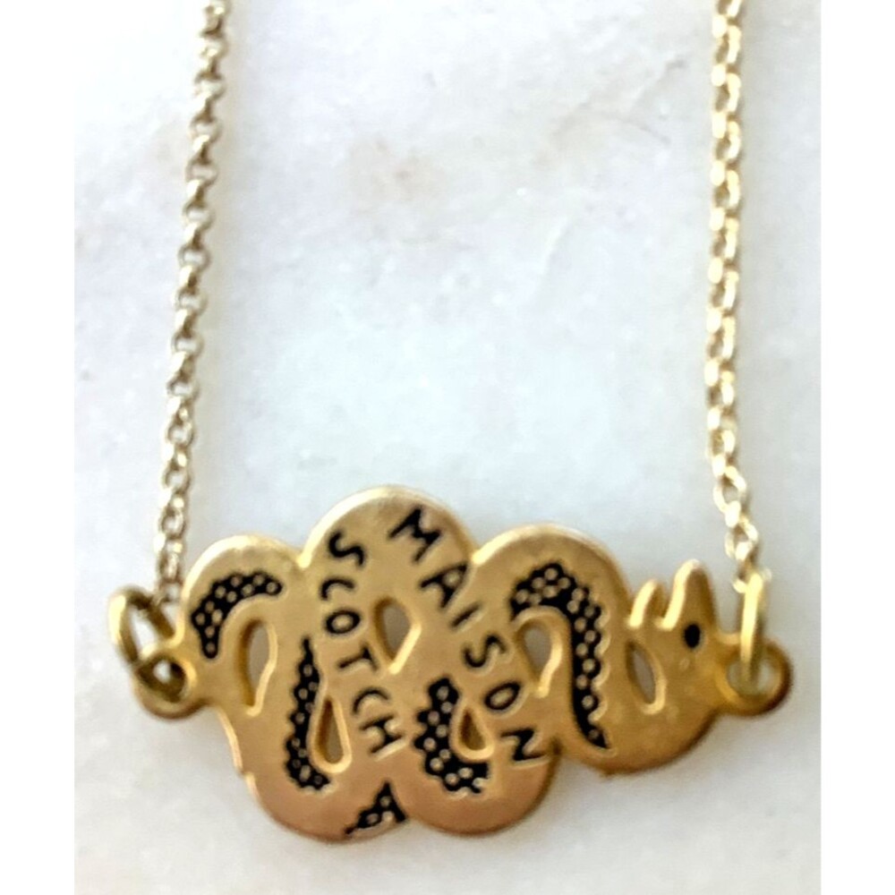 Snake Necklace Maison Scotch Gold Tone 15" Designer Scotch & Soda Signed